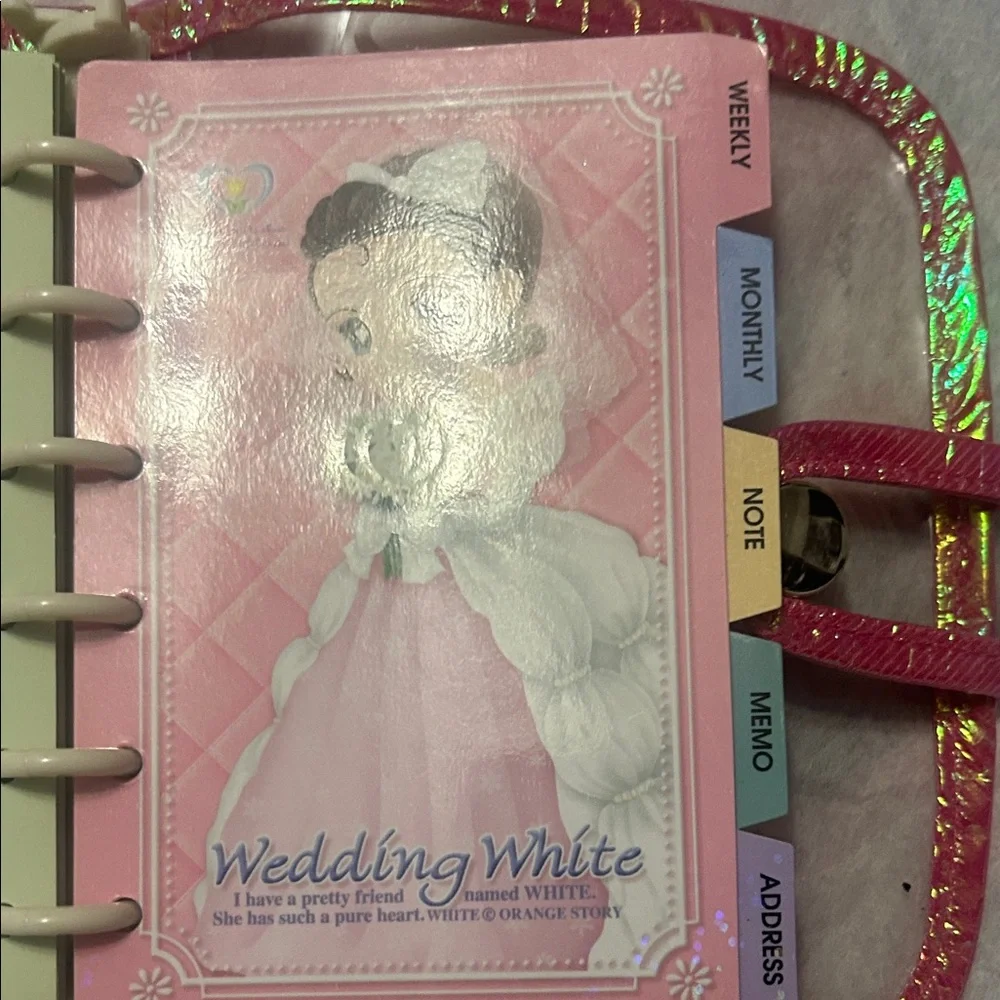 Lovely white orange story planner firm price